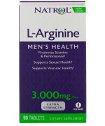 Natrol L-Arginine, 3000mg L-arginina - 90 tabletek