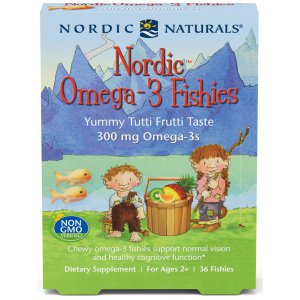 Nordic Naturals Nordic Omega-3 Fishies, 300mg smak Tutti Frutti - 36 żelek