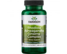 SWANSON Rhodiola, Ashwagandha i Żeń szeń - Kompleks adaptogenów