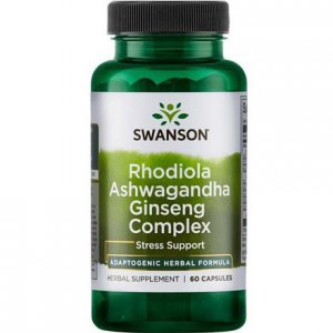 SWANSON Rhodiola, Ashwagandha i Żeń szeń - Kompleks adaptogenów