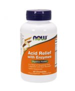 NOW FOODS Acid Relief with Enzymes 60 tabletek do ssania - 60 tabletek