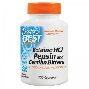 DOCTOR'S BEST Betaina Pepsyna i Goryczka - Betaine HCL 