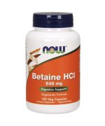 NOW Betaina HCL 648 mg firmy Now - 120 kapsułek