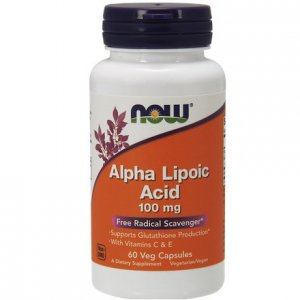 NOW Foods ALA (Kwas Alfa Liponowy) Plus Witaminy C i E 100mg