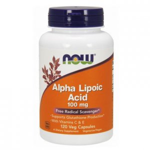NOW Foods ALA (Kwas Alfa Liponowy) Plus Witaminy C i E 100mg