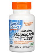 Doctor's Best Stabilized R-Lipoic Acid with BioEnhanced Na-RALA, 200mg (Kwas R-Liponowy) - 60 kapsułek