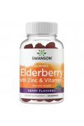 Swanson Elderberry - Czarny bez, Cynk, Witamina C - żelki - 60 żelek
