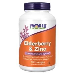 NOW FOODS Elderberry & Zinc (czarny bez, cynk) tabletki do ssania