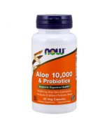NOW FOODS Aloe Vera 10 000 & Probiotyki - 60 kapsułek