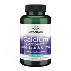 SWANSON Calcium (Węglan, Asparaginian, Cytrynian) 500mg