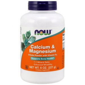 NOW Calcium & Magnesium (cytrynian wapnia i magnez) proszek Wit D 227