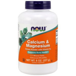 NOW FOODS Calcium & Magnesium (cytrynian wapnia i magnez) proszek Wit D 227