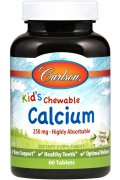Carlson Labs Kid's Chewable Calcium, 250mg cytrynian wapnia do ssania dla dzieci - 60 tabletek do ssania