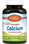 Carlson Labs Kid's Chewable Calcium, 250mg cytrynian wapnia do ssania dla dzieci - 60 tabletek 