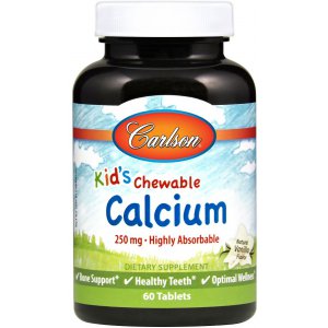 Carlson Labs Kid's Chewable Calcium, 250mg cytrynian wapnia do ssania dla dzieci