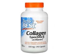 DOCTOR'S BEST Kolagen typu 1 i 3 z witaminą C 500mg