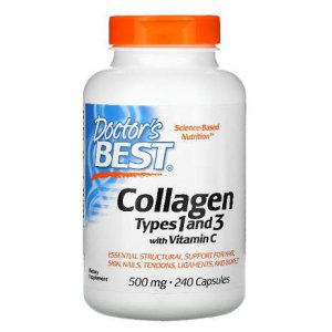 DOCTOR'S BEST Kolagen typu 1 i 3 z witaminą C 500mg