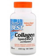 DOCTOR`S BEST Kolagen typu 1 i 3 witamina C 1000mg - 180 tabletek
