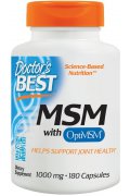 DOCTOR'S BEST MSM (siarka organiczna) OptiMSM 1000mg - 180 kapsułek