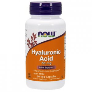 NOW Hyaluronic Acid 50mg + MSM 450mg (Kwas hialuronowy i MSM)