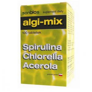 SANBIOS Algi Mix - spirulina chlorella acerola 100 tabletek