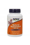 NOW Foods Natural Resveratrol with Red Wine Extract 200mg (Antyoksydanty) - 120 kapsułek