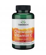 Swanson Witamina C  +  Acerola Smak wiśniowy do żucia - 60 tabletek