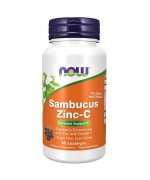 NOW Sambucus Zinc-C (Bez + Cynk + Witamina C) Tabletki do ssania - 60 tabletek