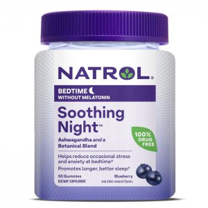 Natrol Soothing Night, Blueberry - dobry sen żelki jagodowe