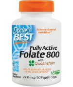 DOCTOR'S BEST Fully Active Folate 800 with Quatrefolic - Kwas foliowy 800mcg - 60 kapsułek