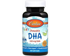 Carlson Labs Kid's Chewable DHA, 100mg Pomarańczowe, DHA z dzikich norweskich ryb dla dzieci