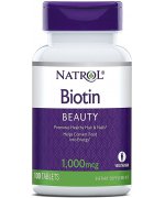 Natrol Biotin Beauty, 1000mcg Biotyna - 100 tabletek