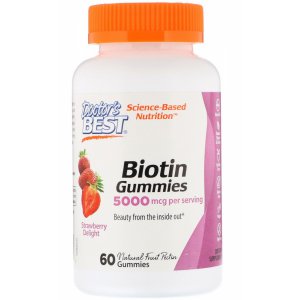 DOCTOR`S BEST Biotyna 5000mcg Strawberry Delight 60 żelek (2500mcg)