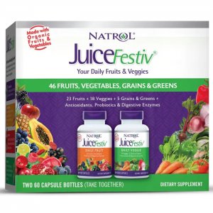 Natrol JuiceFestiv, Daily Fruits & Veggie Warzywa i Owoce – 60+60 