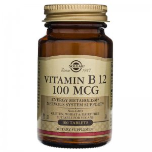 Solgar Witamina B12 cyjanokobalamina 100 μg - 100 tabletek