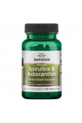 SWANSON Spirulina + Astaksantyna organiczna - 120 tabletek
