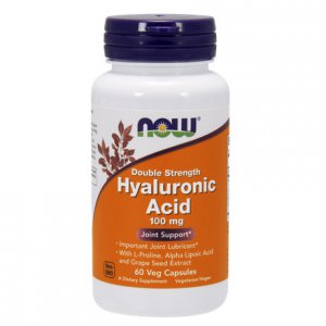 NOW FOODS kwas hialuronowy 100mg + Antyoksydanty