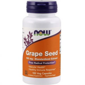 NOW FOODS Ekstrakt z pestek winogron (Grape seed Standardized Extract) 100mg