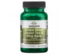 SWANSON Grape Seed Green Tea Pine Bark Complex (pestki winogron, zielona herbata,kora sosny)
