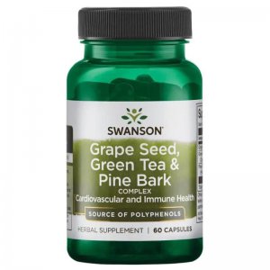 SWANSON Grape Seed Green Tea Pine Bark Complex (pestki winogron, zielona herbata,kora sosny)