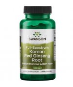 SWANSON Full Spectrum Korean Red Ginseng Root 400mg(żeń-szeń) - 90 kapsułek