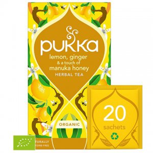 Pukka Lemon, Ginger & Manuka Honey BIO 20 saszetek