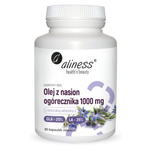 Aliness Olej z nasion ogórecznika 20%/35% 1000 mg 