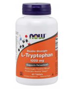 Now Foods L-Tryptophan, 1000mg Double Strength L-Tryptofan - 60 tabletek