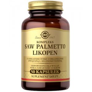 Solgar Saw Palmetto Likopen - palma sabałowa i likopen 50 Kapsułek