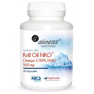 Aliness Krill Oil NKO Omega 3 z Astaksantyną, 500 mg