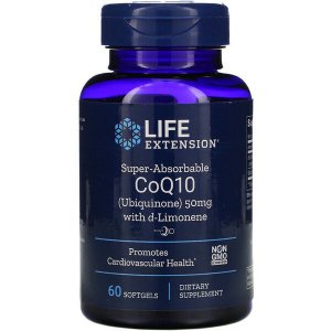 Life Extension Koenzym Q10 Ubichinon Kaneka 50 mg + D-Limonen 100 mg 