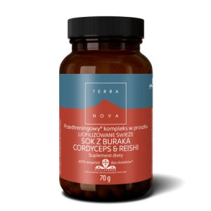 TERRANOVA SOK Z BURAKA CORDYCEPS & REISHI liofilizowane i świeże