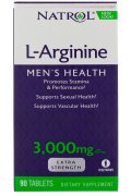 Natrol L-Arginine, 3000mg L-arginina - 90 tabletek