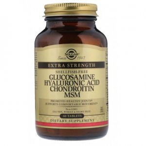 Solgar Glukozamina, Kwas hialuronowy, Chondroityna i MSM